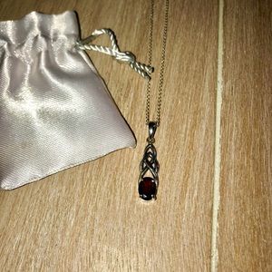 Garnet and Silver Necklace